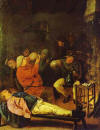 Adriaen Brouwer. Scene at the Inn. c. 1624-25.Oil on panel.